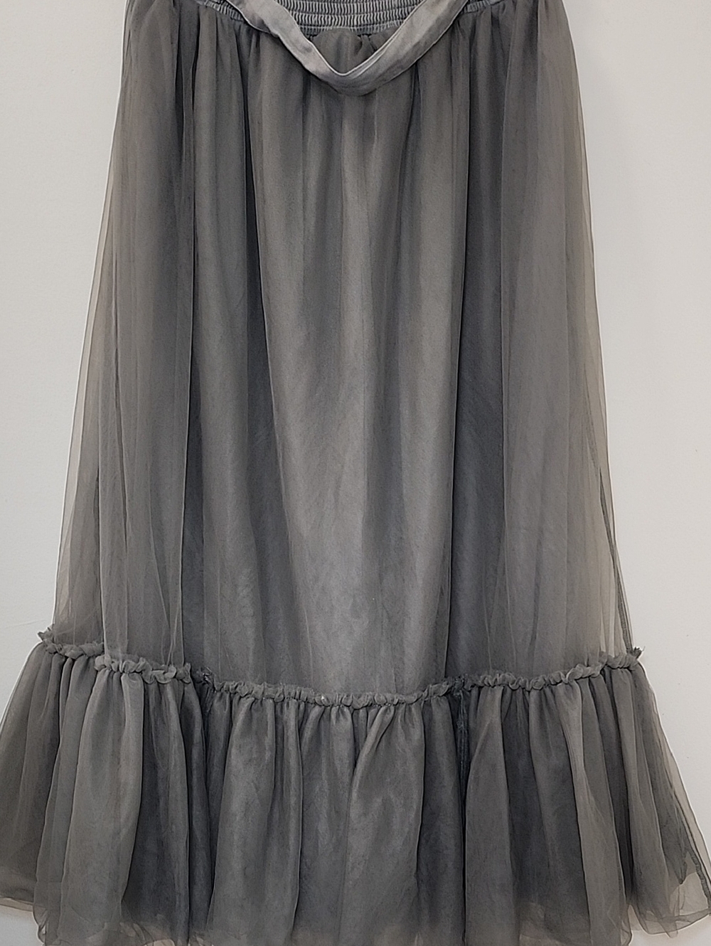 Anthropologie Pilcro Tulle Skirt ruffled hem waist tie  Size Small - Picture 13 of 16
